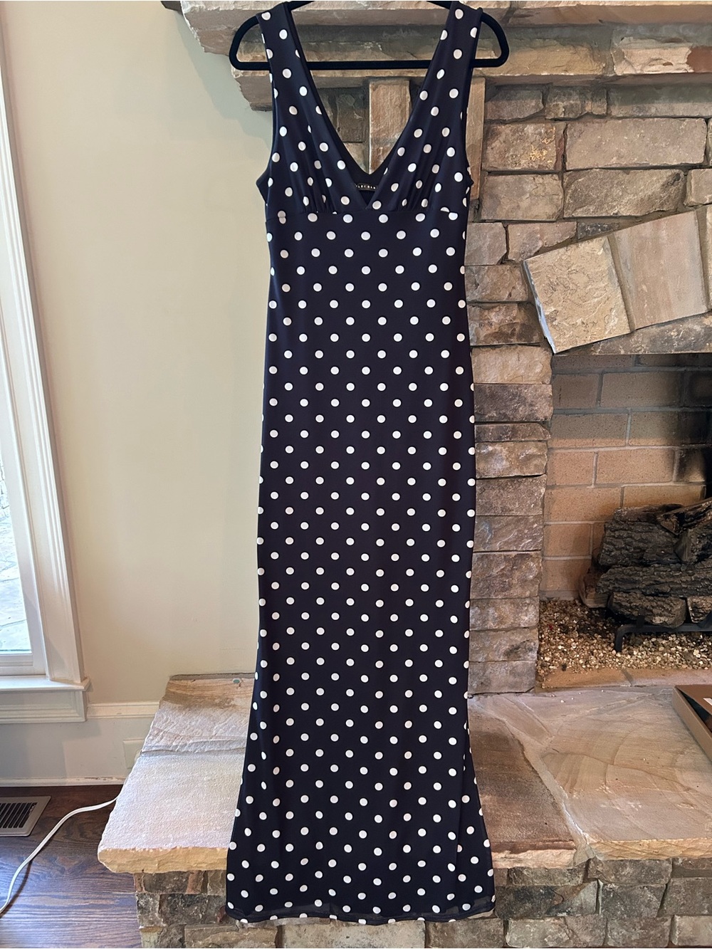 Polka Dot V-Neck Maxi Dress